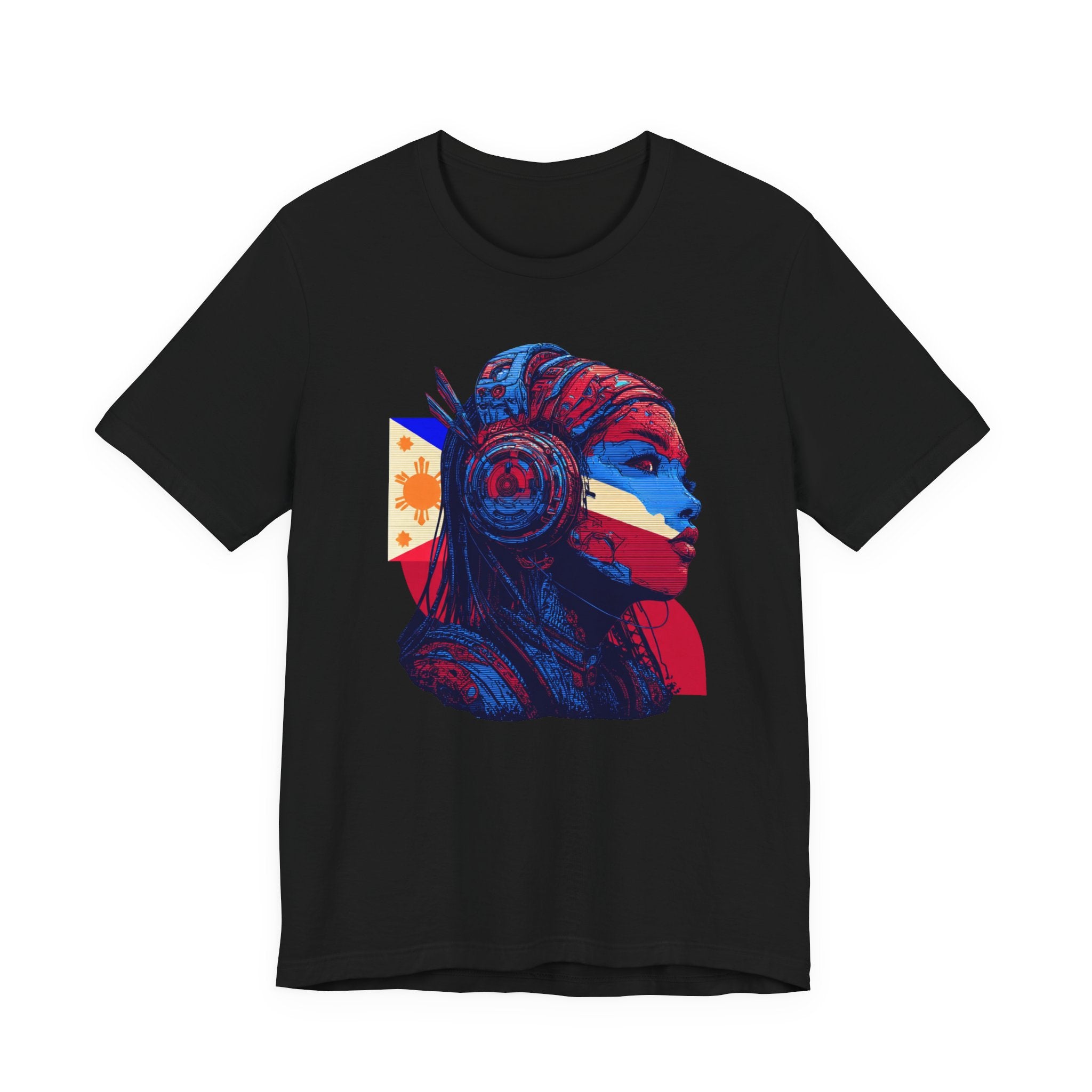 Filipina Warrior Portrait Tee – Patriotic Filipino Flag Art T-Shirt