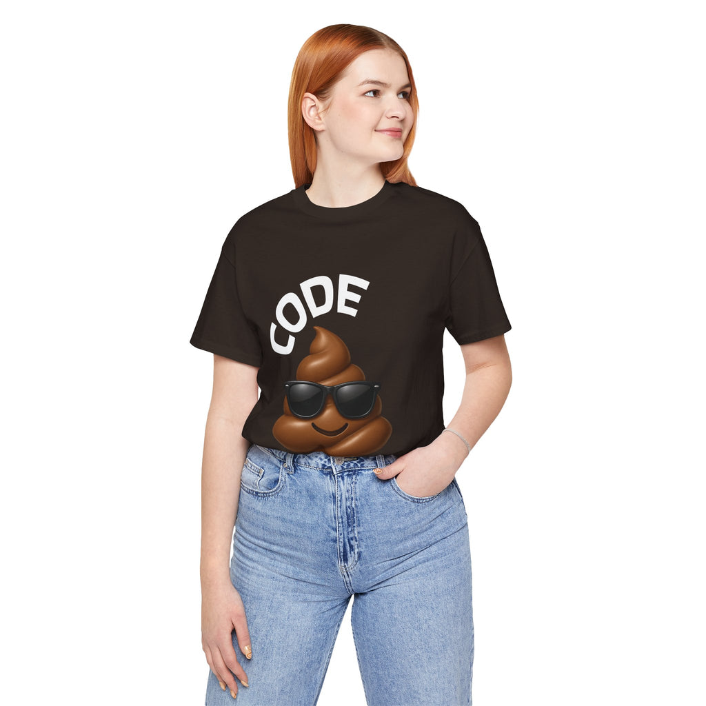 "Code BROWN" Emoji T‑Shirt — Funny Poop Graphic Tee for Nurse, CNA, healthcare workers