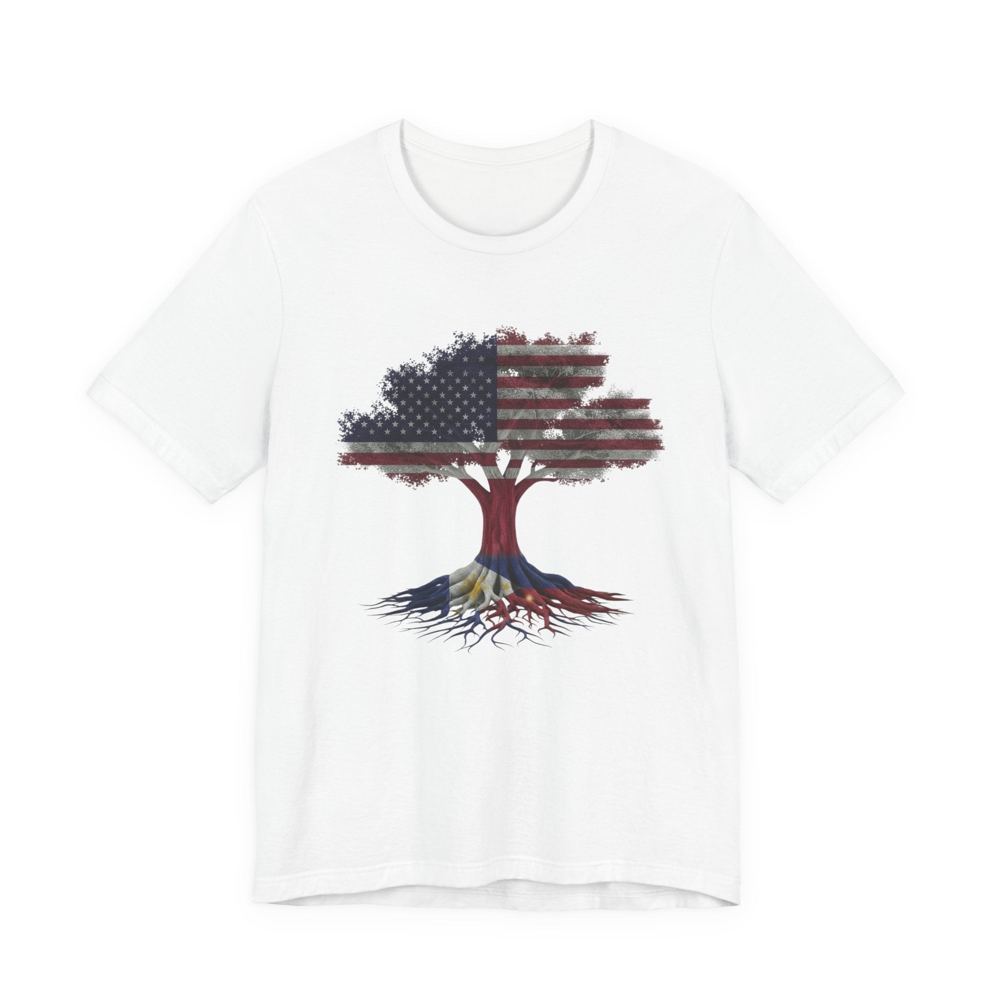 American Flag Tree T-Shirt — Filipino Roots Tee (USA Flag Tree Design)