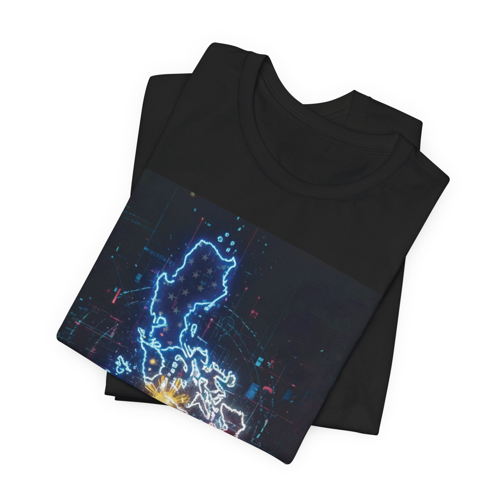 Philippines Neon Map T‑Shirt — Filipino Pride Outline Tee