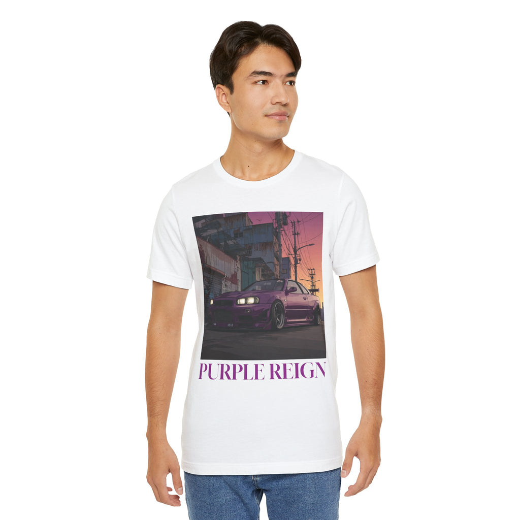 Purple Reign Tee — Vintage Sunset Skyline Godzirrra Graphic T-Shirt