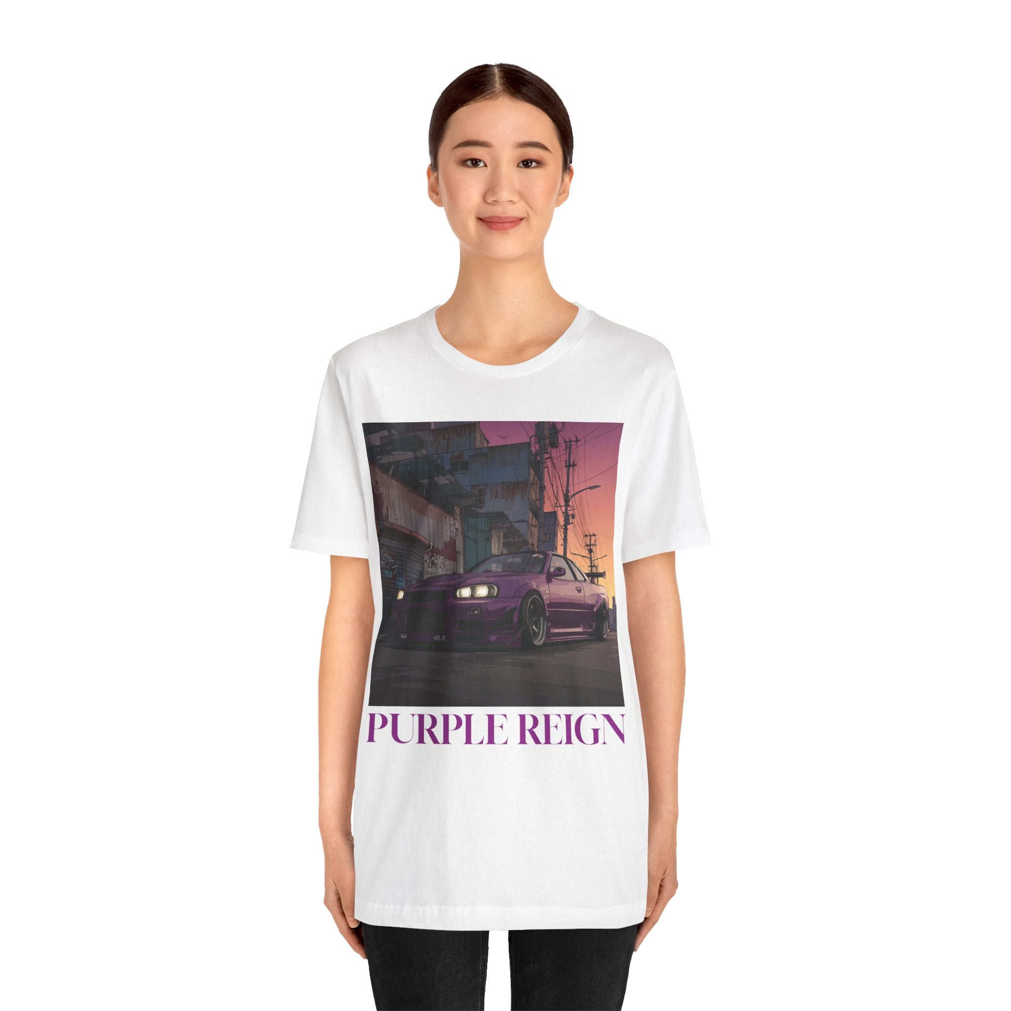 Purple Reign Tee — Vintage Sunset Skyline Godzirrra Graphic T-Shirt