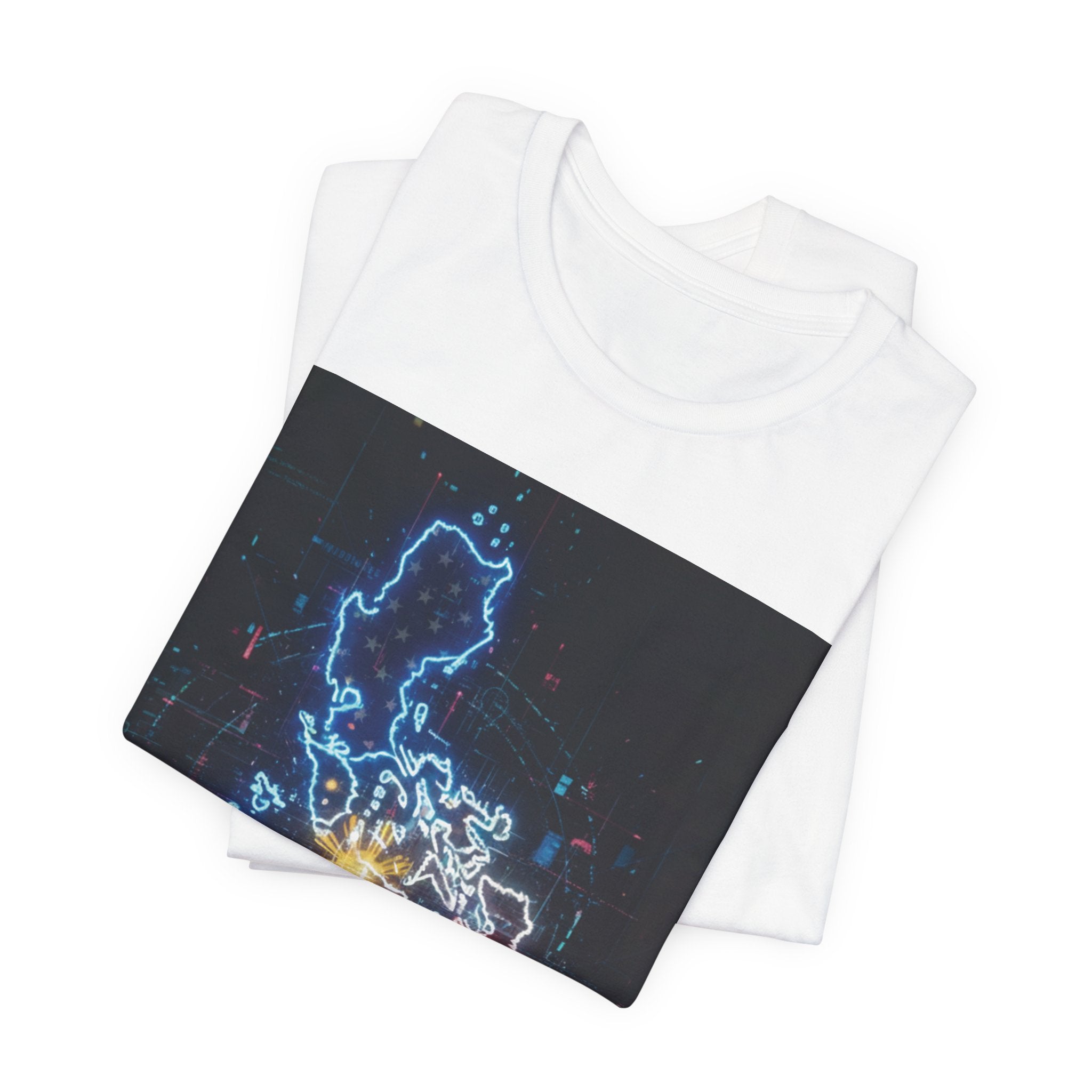 Philippines Neon Map T‑Shirt — Filipino Pride Outline Tee