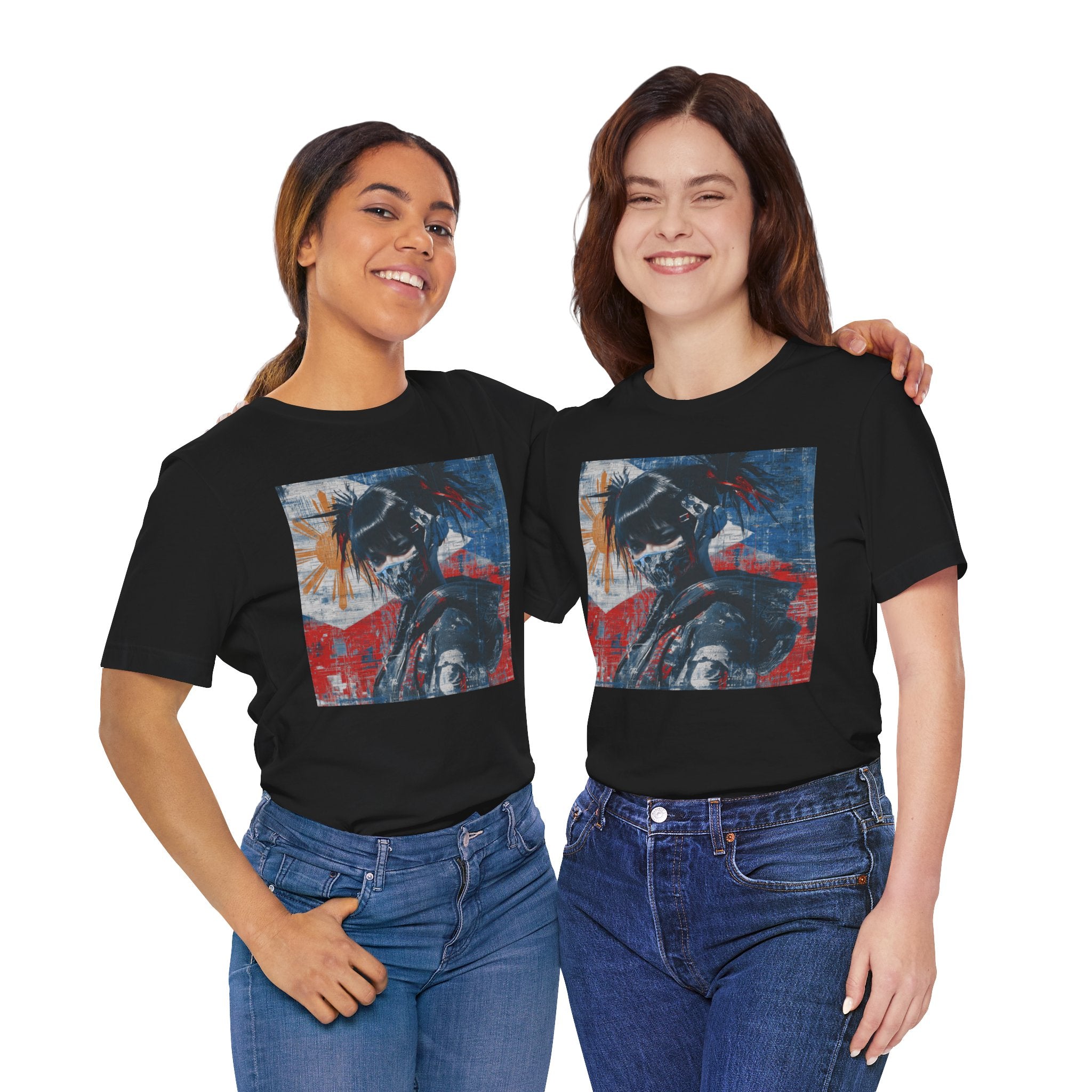 Filipina Pigtails & Mask Graphic Tee — Filipino Flag Streetwear