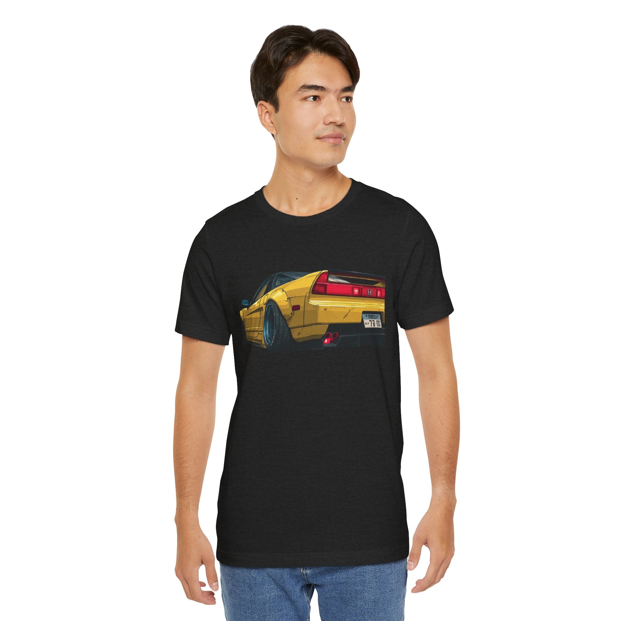 Retro Yellow Sports Car Tee - Vintage JDM Racing Graphic T-Shirt