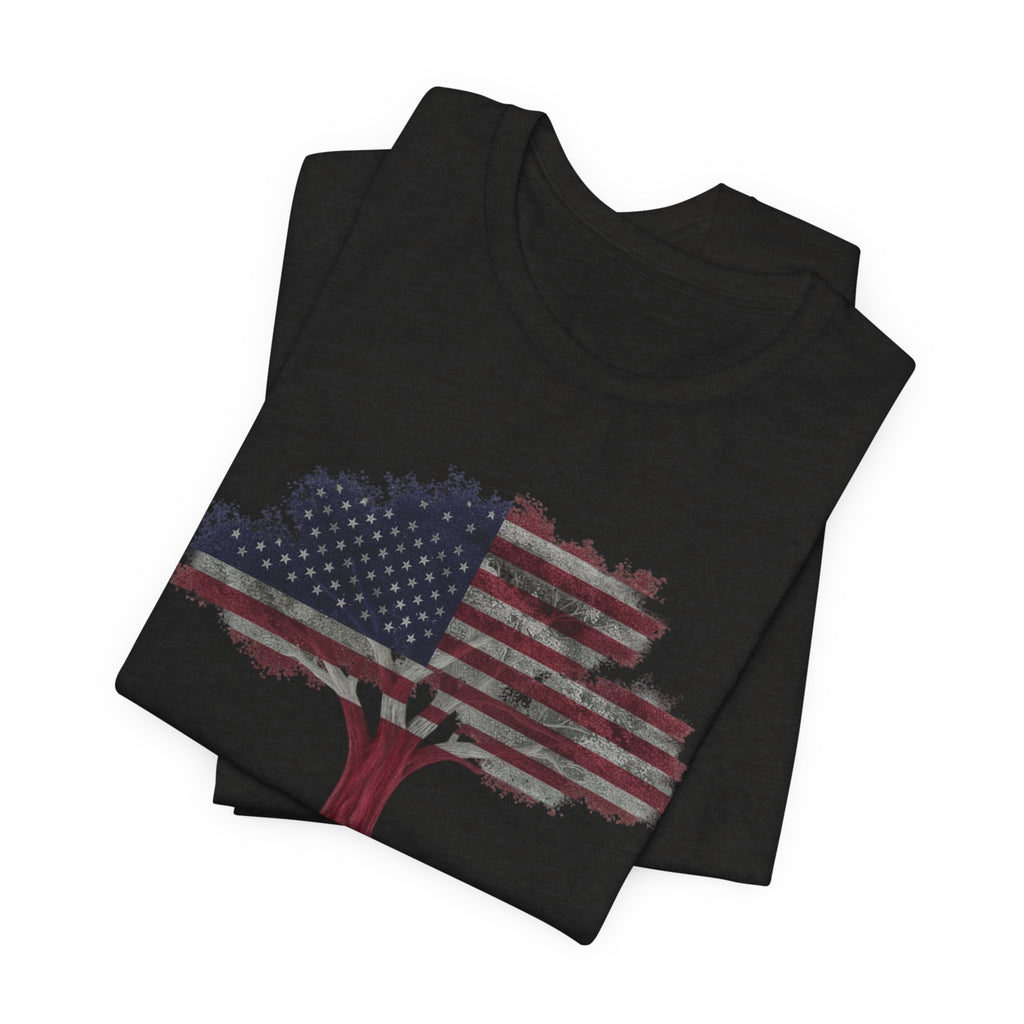 American Flag Tree T-Shirt — Filipino Roots Tee (USA Flag Tree Design)