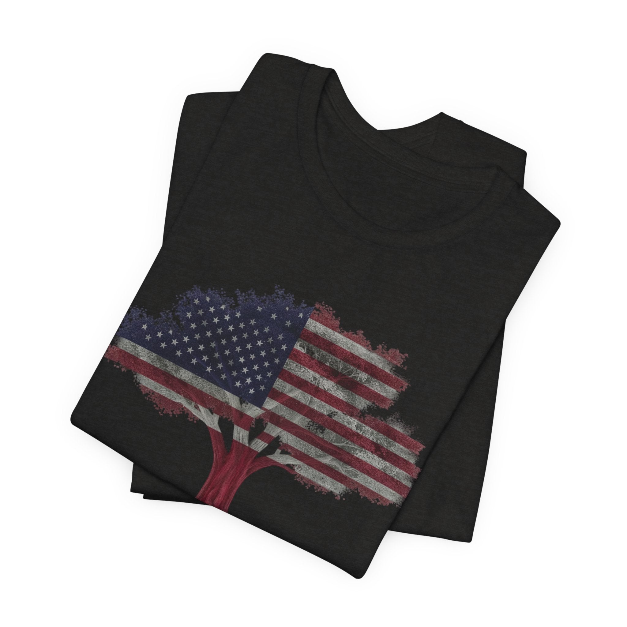 American Flag Tree T-Shirt — Filipino Roots Tee (USA Flag Tree Design)