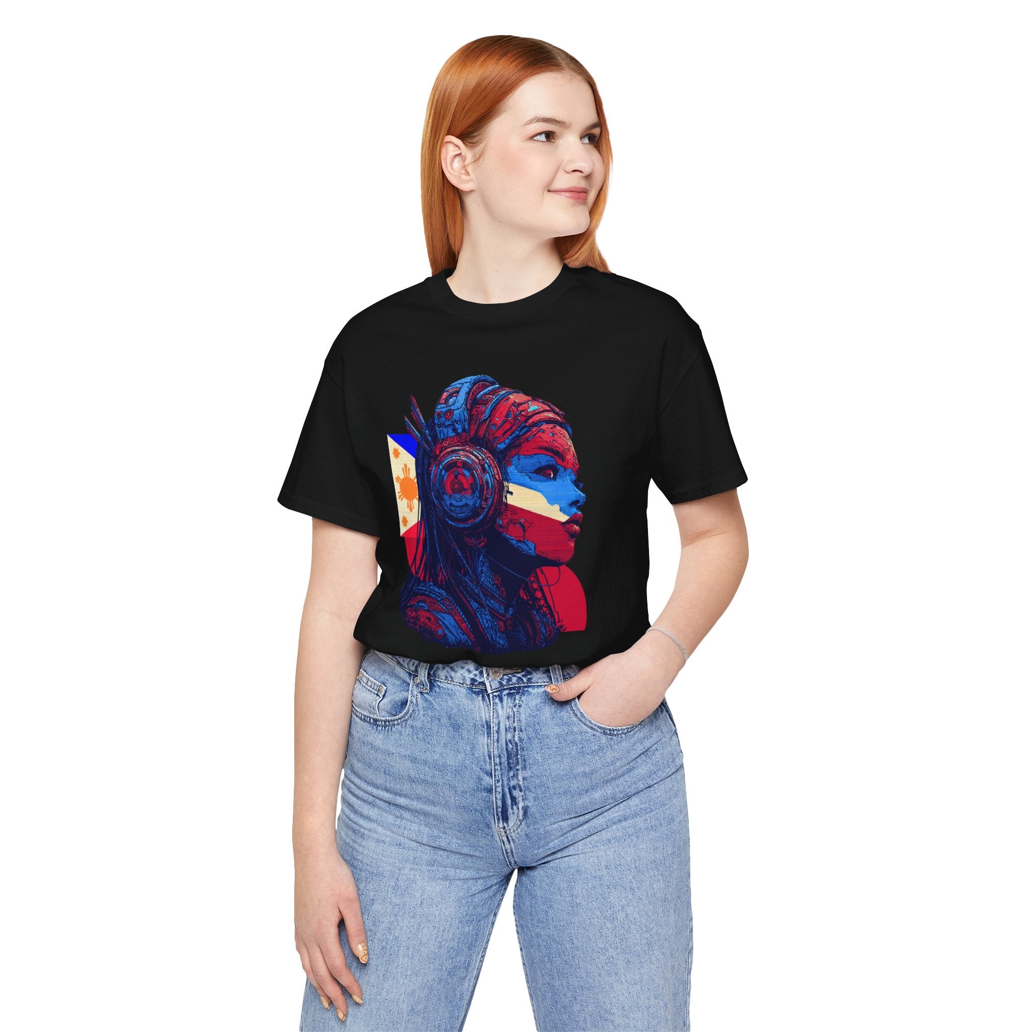 Filipina Warrior Portrait Tee – Patriotic Filipino Flag Art T-Shirt