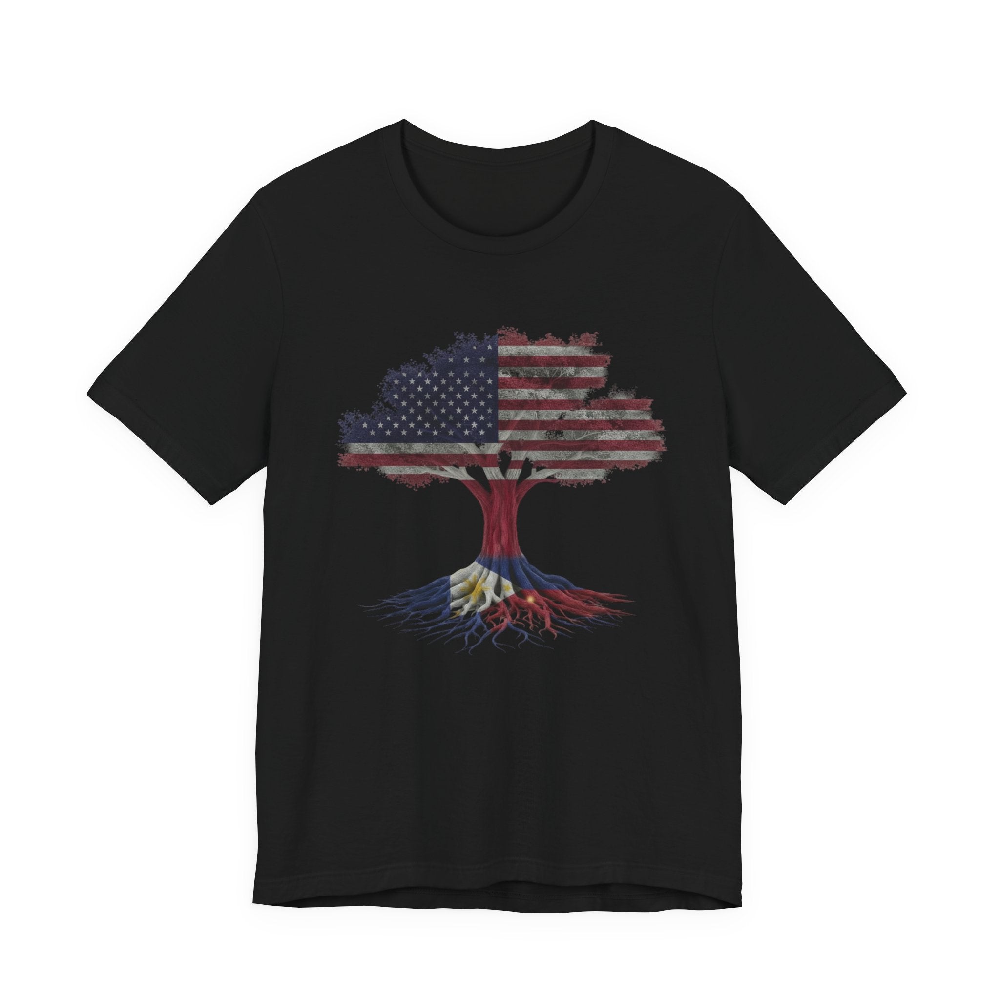 American Flag Tree T-Shirt — Filipino Roots Tee (USA Flag Tree Design)