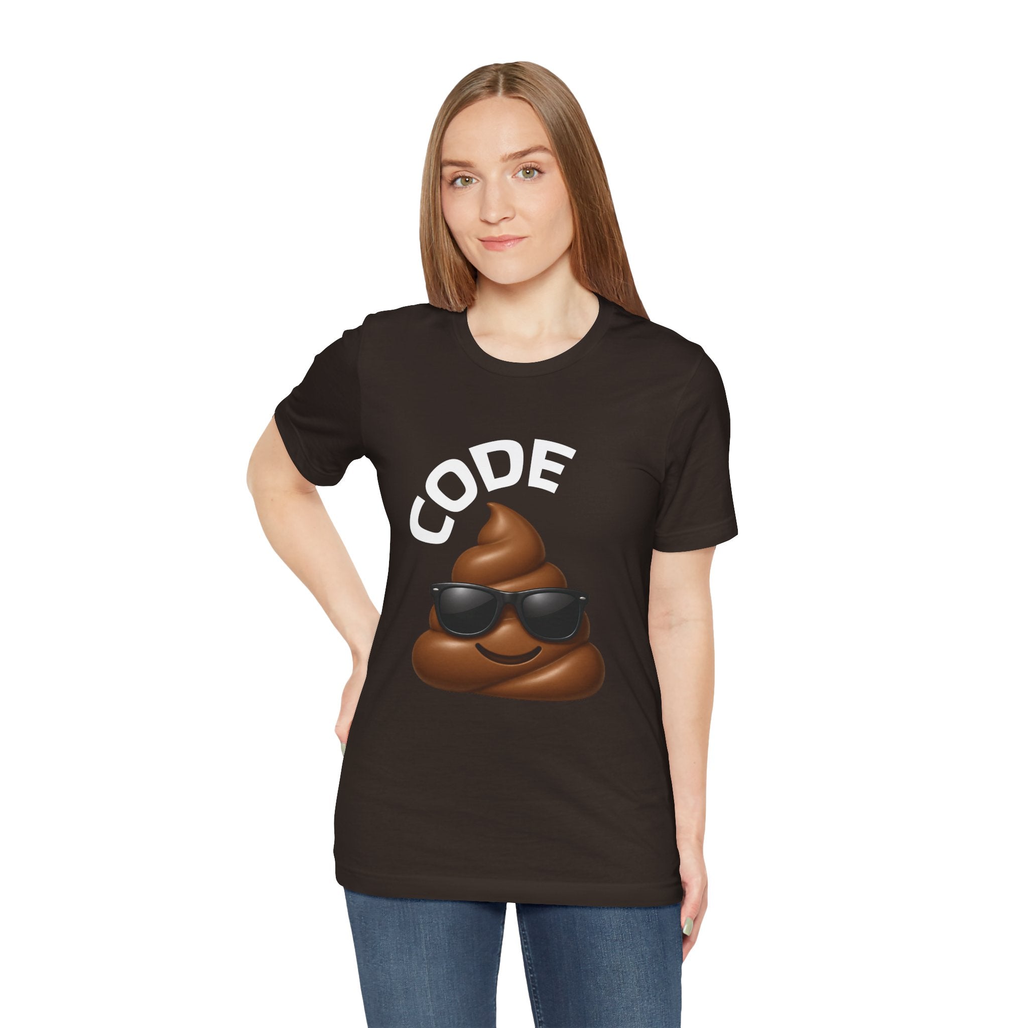 "Code BROWN" Emoji T‑Shirt — Funny Poop Graphic Tee for Nurse, CNA, healthcare workers