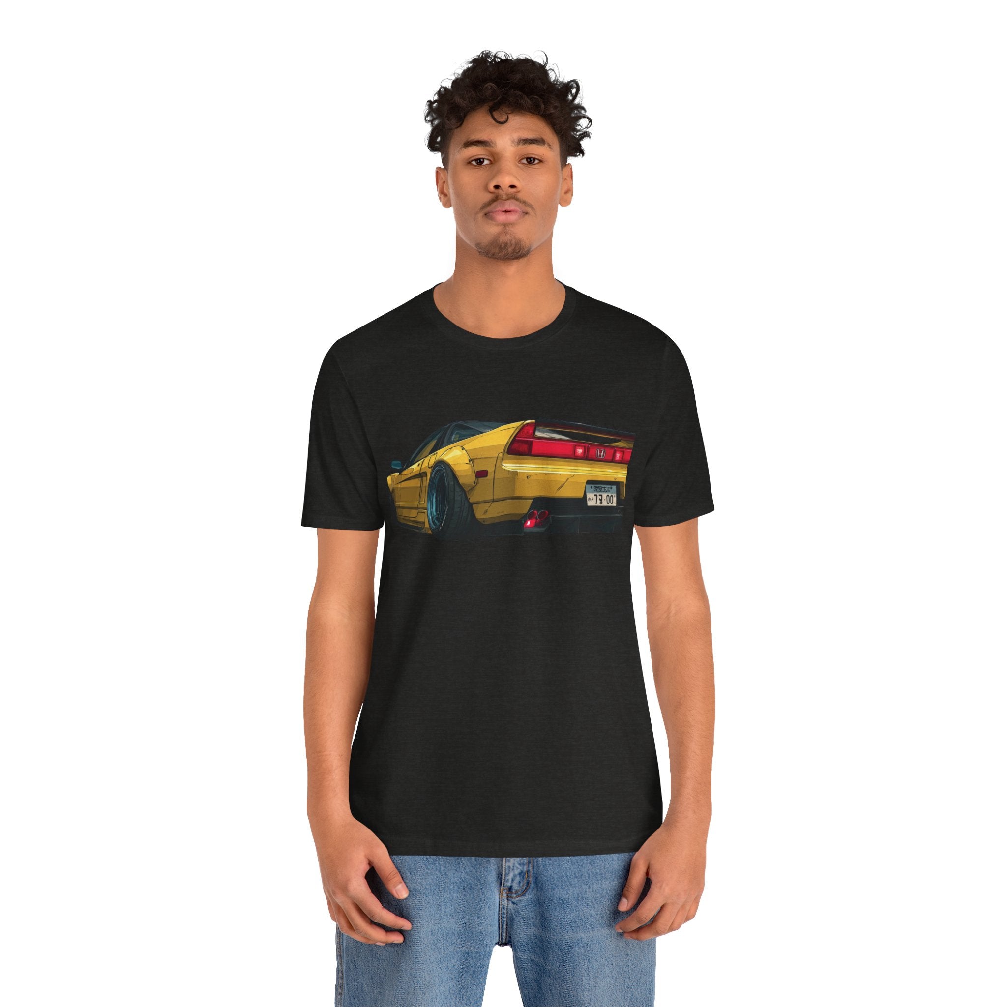 Retro Yellow Sports Car Tee - Vintage JDM Racing Graphic T-Shirt