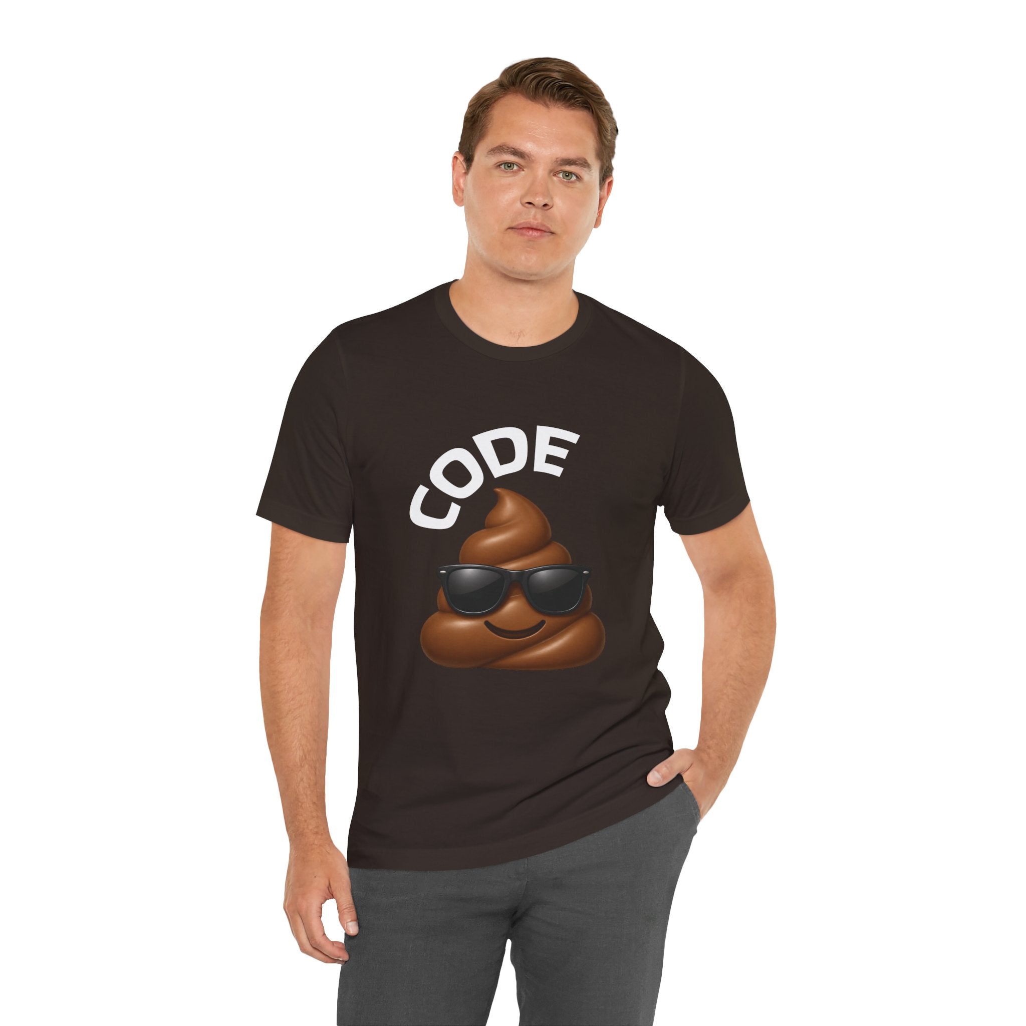 "Code BROWN" Emoji T‑Shirt — Funny Poop Graphic Tee for Nurse, CNA, healthcare workers
