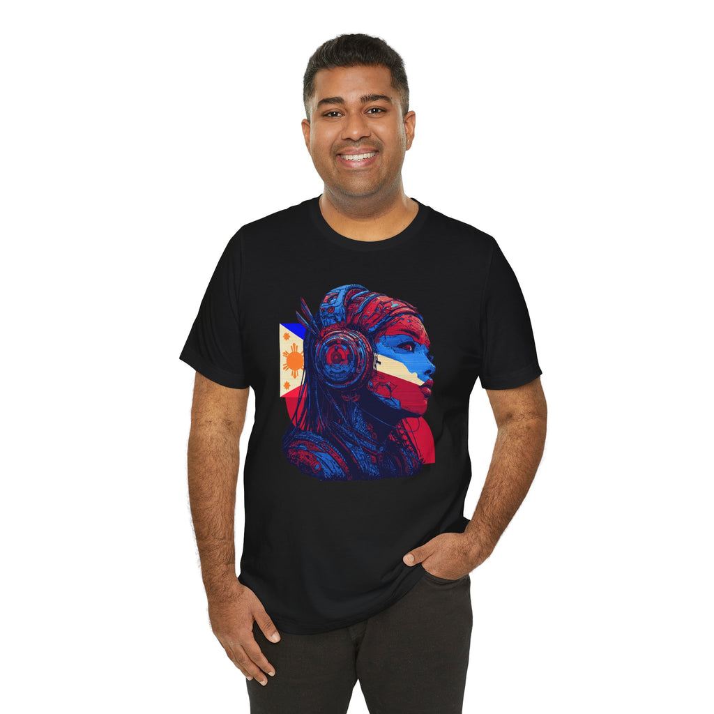 Filipina Warrior Portrait Tee – Patriotic Filipino Flag Art T-Shirt