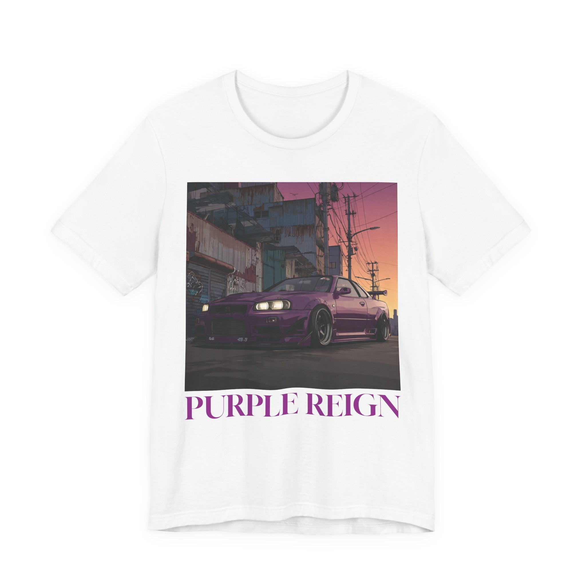 Purple Reign Tee — Vintage Sunset Skyline Godzirrra Graphic T-Shirt