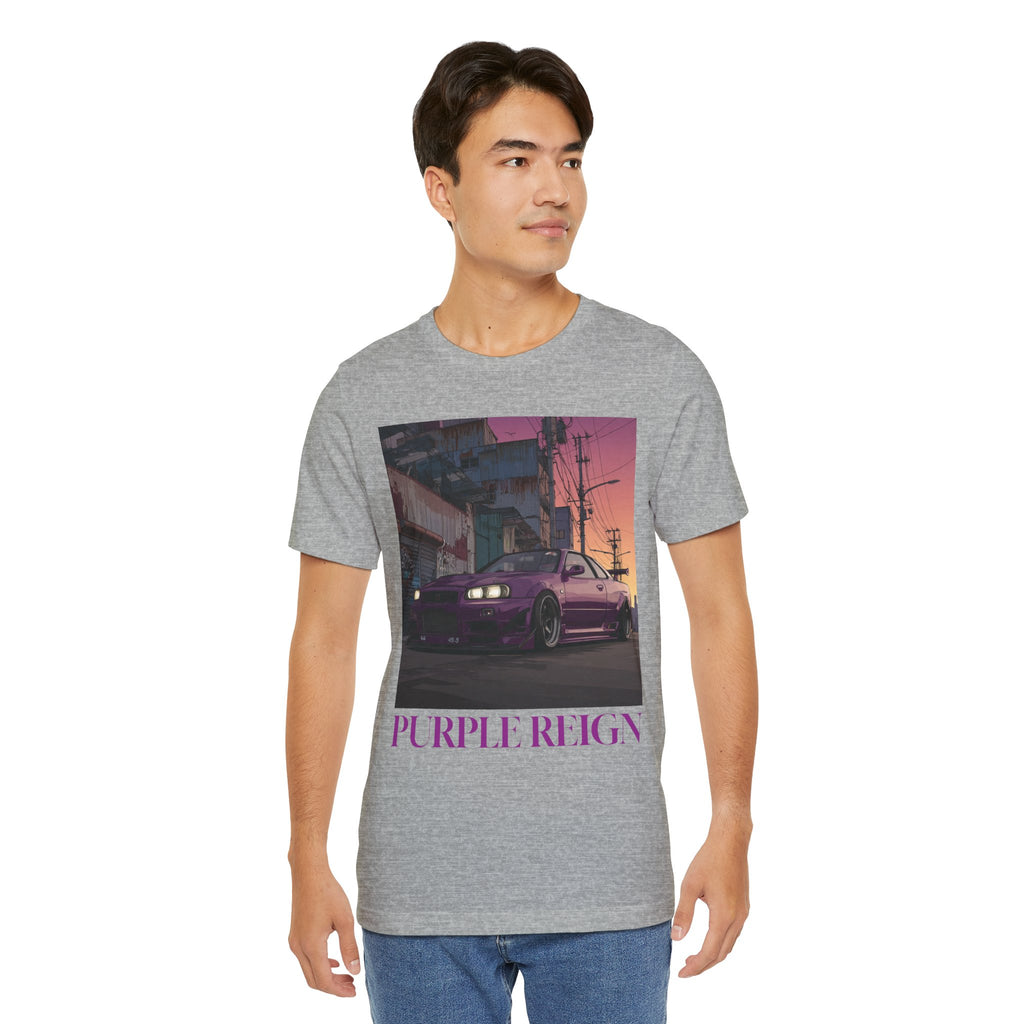 Purple Reign Tee — Vintage Sunset Skyline Godzirrra Graphic T-Shirt