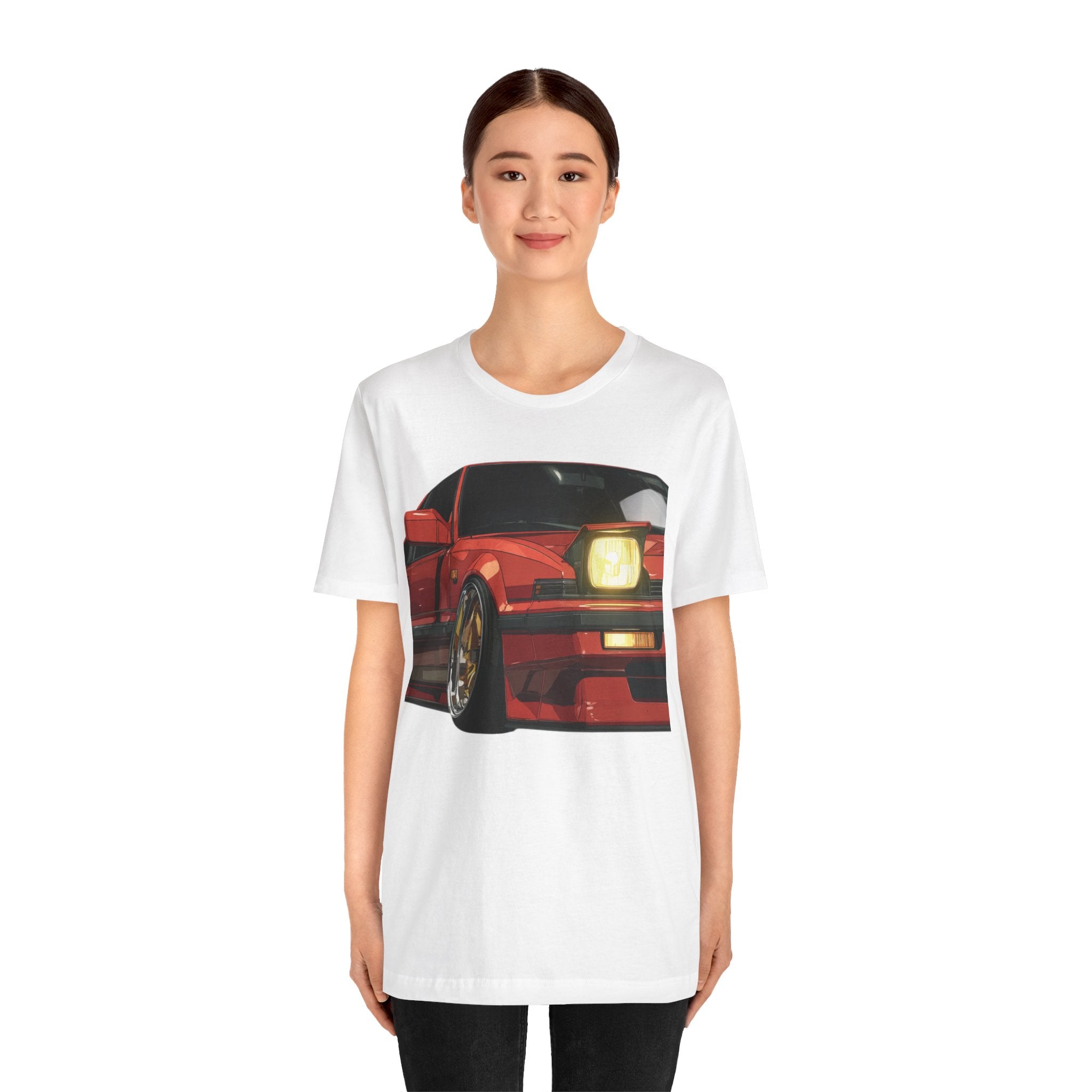 Retro Red Sports Car T‑Shirt — Lude Vintage JDM Coupe Graphic Tee