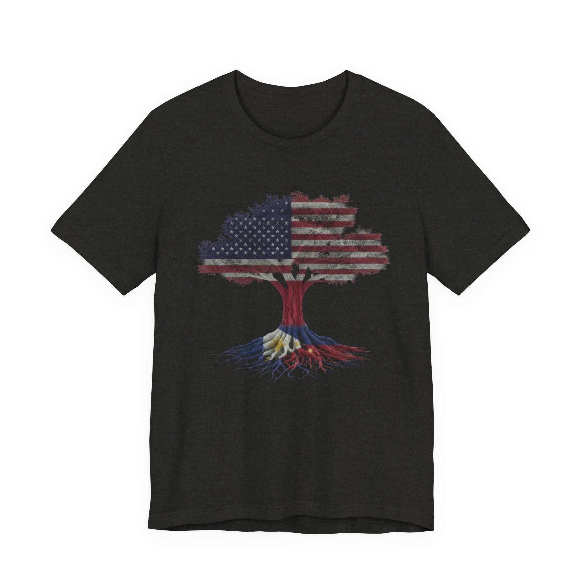American Flag Tree T-Shirt — Filipino Roots Tee (USA Flag Tree Design)