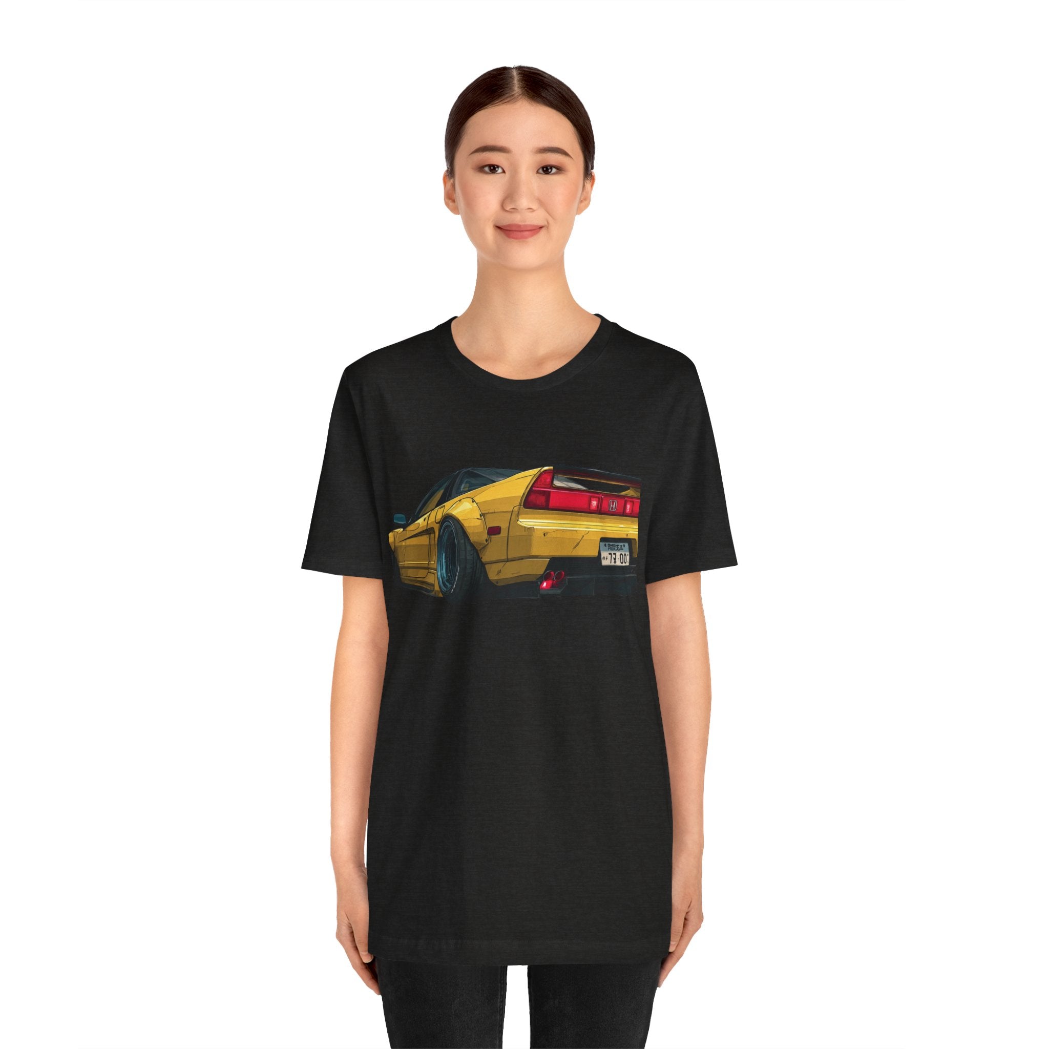 Retro Yellow Sports Car Tee - Vintage JDM Racing Graphic T-Shirt