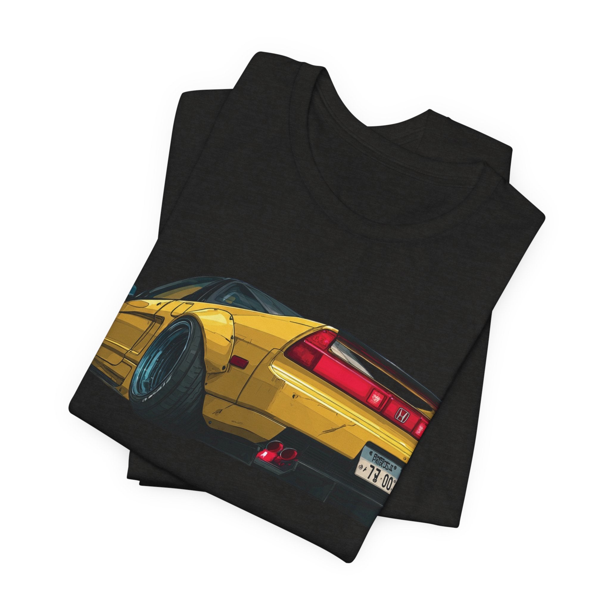 Retro Yellow Sports Car Tee - Vintage JDM Racing Graphic T-Shirt