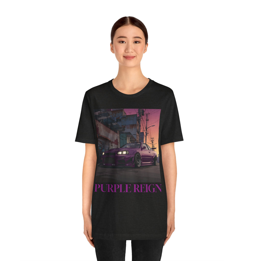 Purple Reign Tee — Vintage Sunset Skyline Godzirrra Graphic T-Shirt