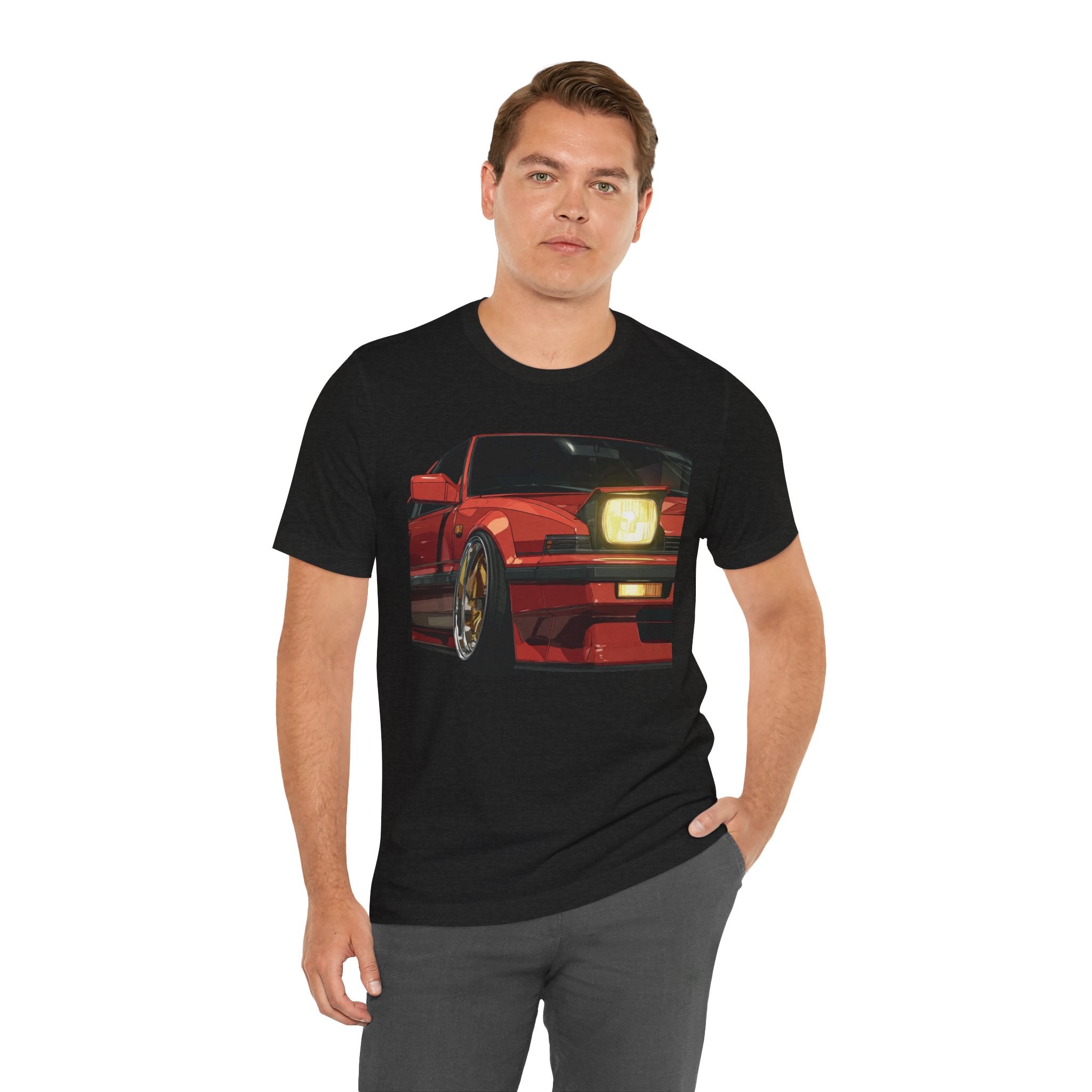 Retro Red Sports Car T‑Shirt — Lude Vintage JDM Coupe Graphic Tee