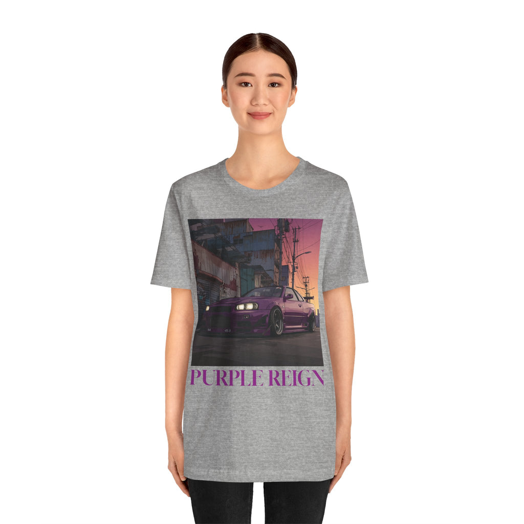 Purple Reign Tee — Vintage Sunset Skyline Godzirrra Graphic T-Shirt