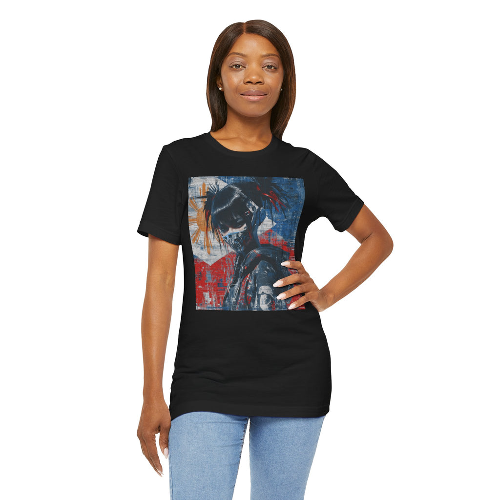 Filipina Pigtails & Mask Graphic Tee — Filipino Flag Streetwear