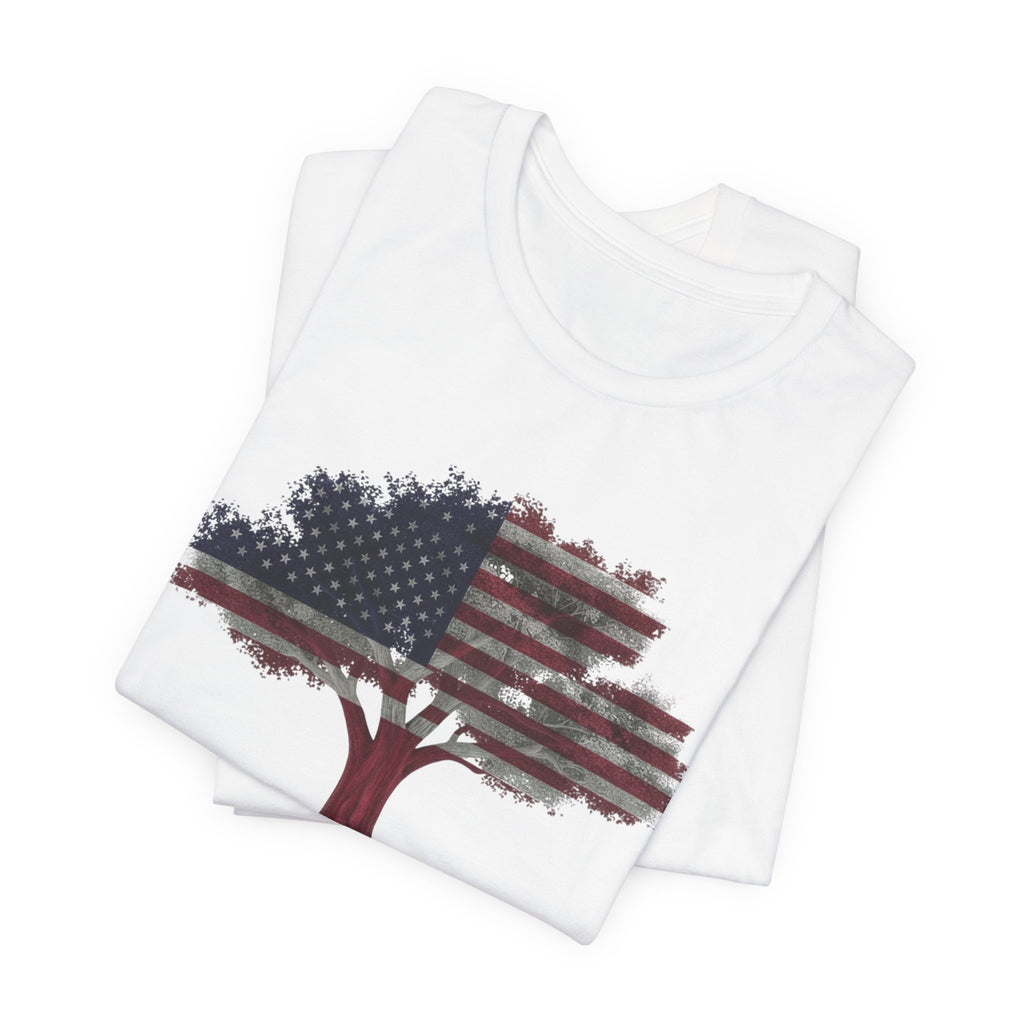 American Flag Tree T-Shirt — Filipino Roots Tee (USA Flag Tree Design)