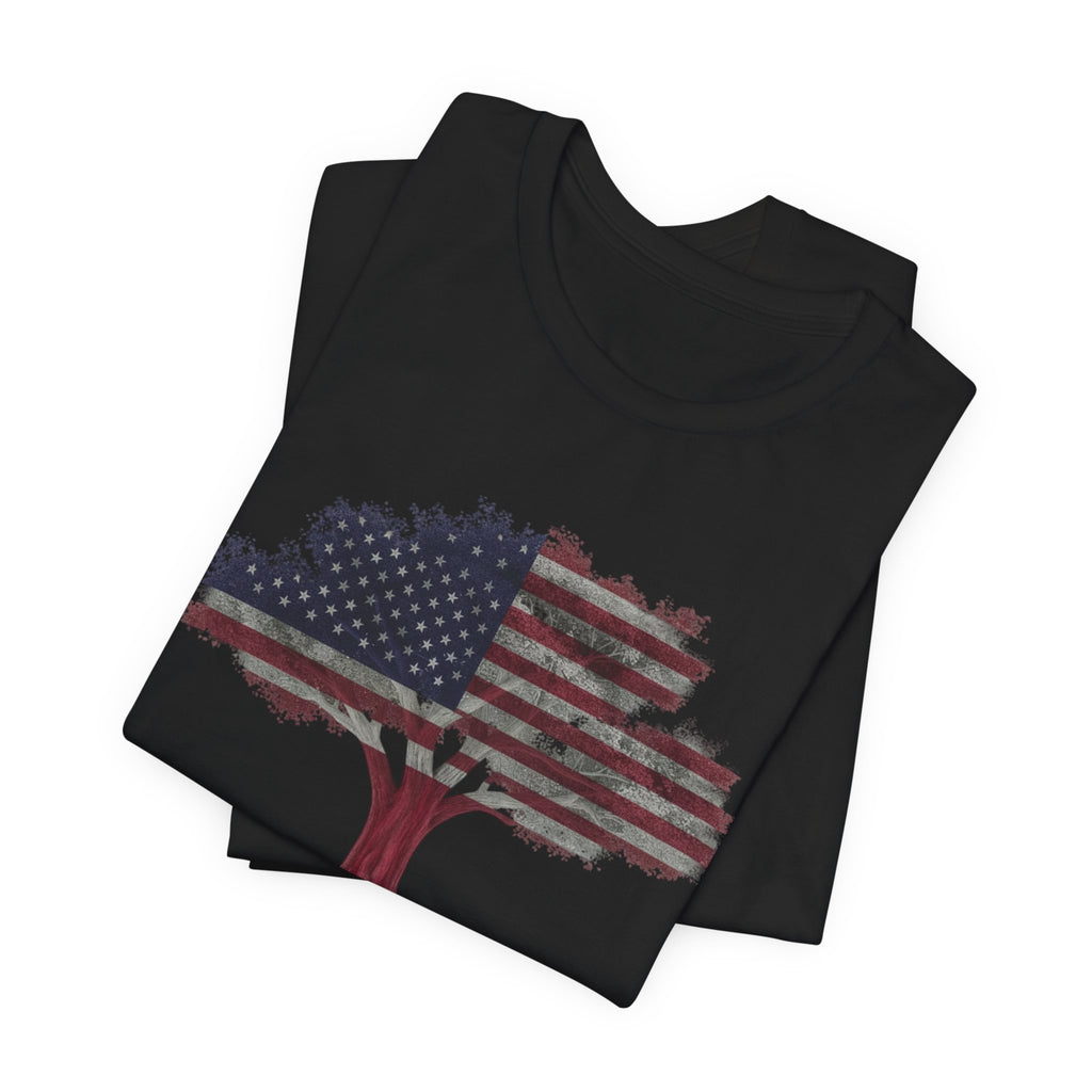 American Flag Tree T-Shirt — Filipino Roots Tee (USA Flag Tree Design)