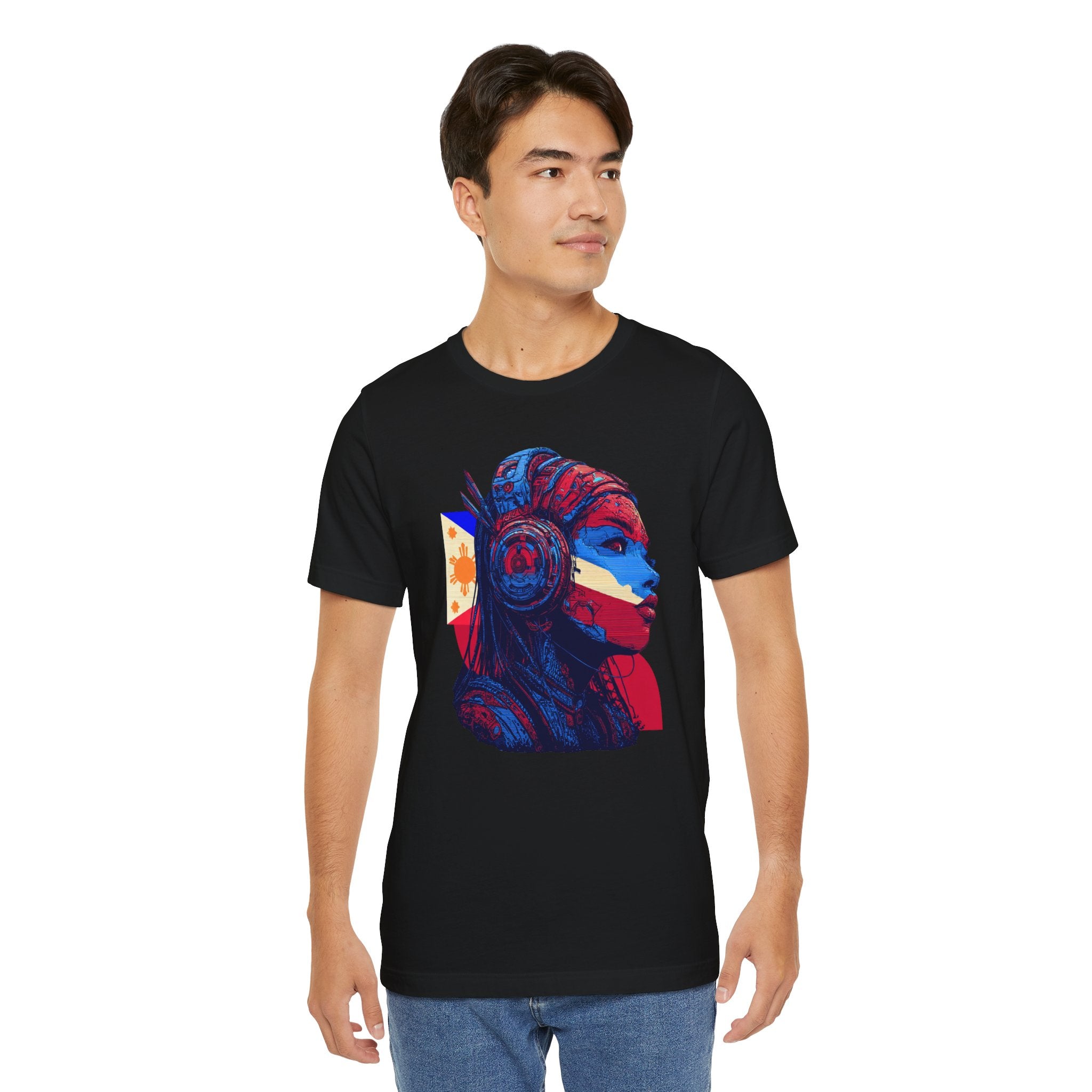 Filipina Warrior Portrait Tee – Patriotic Filipino Flag Art T-Shirt