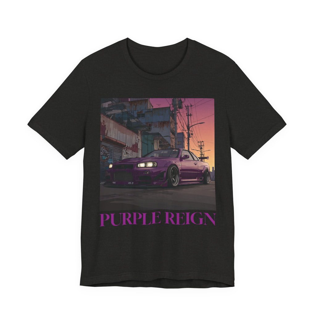 Purple Reign Tee — Vintage Sunset Skyline Godzirrra Graphic T-Shirt