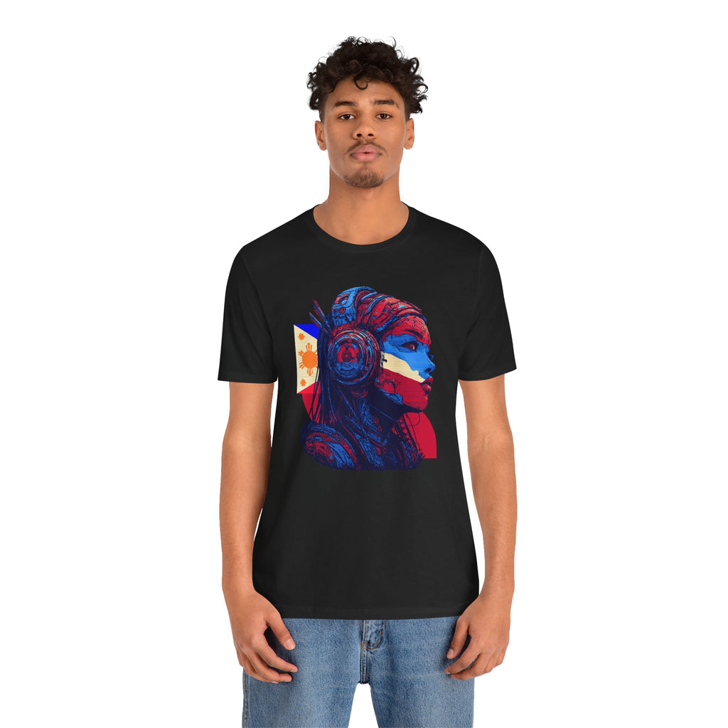 Filipina Warrior Portrait Tee – Patriotic Filipino Flag Art T-Shirt