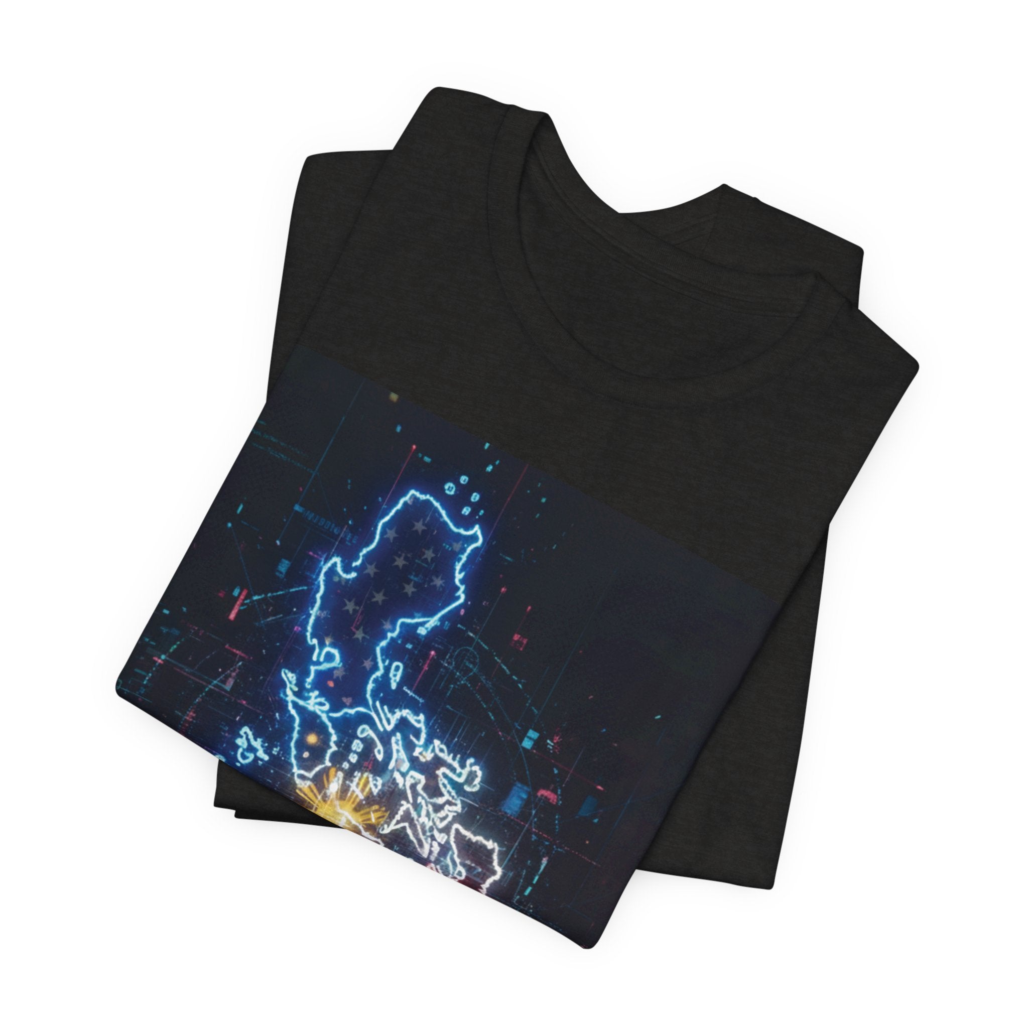 Philippines Neon Map T‑Shirt — Filipino Pride Outline Tee